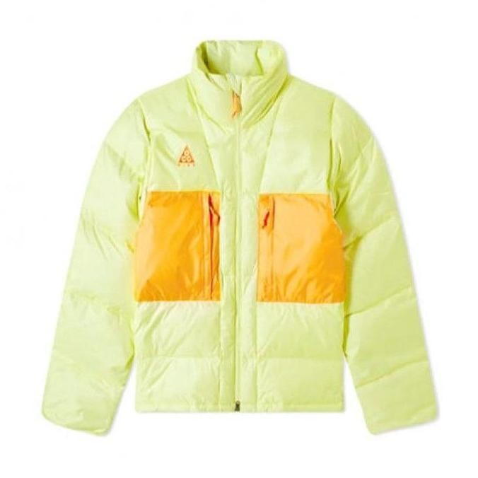 Sale Nike Acg Down Jacket Luminous Green And Gold
