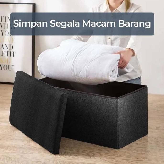 

Terlaris Taffhome Sofa Kotak Penyimpanan Barang Foldable Storage Box - L170 Linen