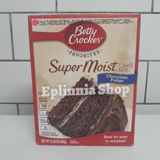 

Terlaris Betty Bety Crocker Super Moist Chocolate Fudge Cake Mix 432 Gr