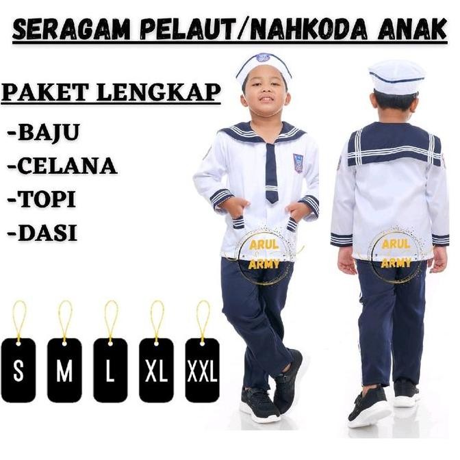 NEW COD BAJU SERAGAM PELAUT ANAK TK PAUD POPAYE ANAK NAHKODA ANAK KOSTUM KARNAVAL PROFESI ANAK 17 AG