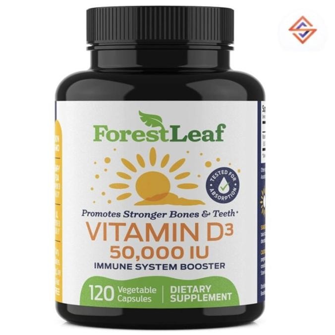 Forest Leaf Vitamin D3 50000 50000 Iu 120 Vegetable Caps Original Produk