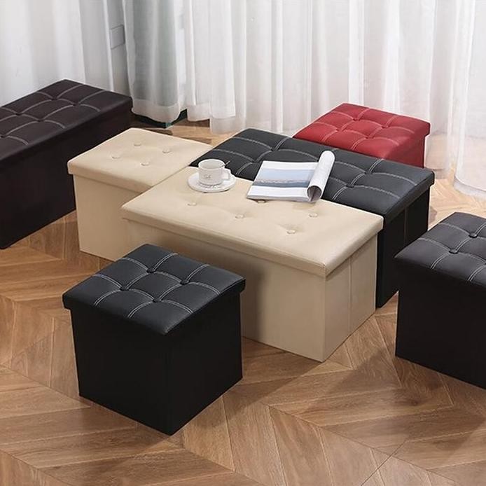 

Terlaris Kursi Storage Bisa Dilipat Size M 30L / Bangku Penyimpanan Serbaguna / Kontainer Box Mainan Baju / Sofa Kotak Organizer