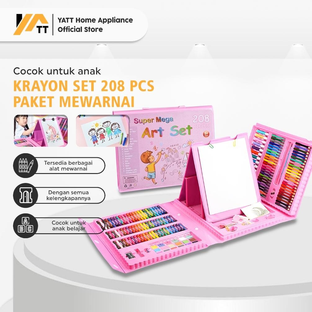 

LINDU YATT Pensil Warna Crayon Set Isi 208pcs / Pensil Warna Lengkap Mewarnai Melukis Cat Air Krayon Anak