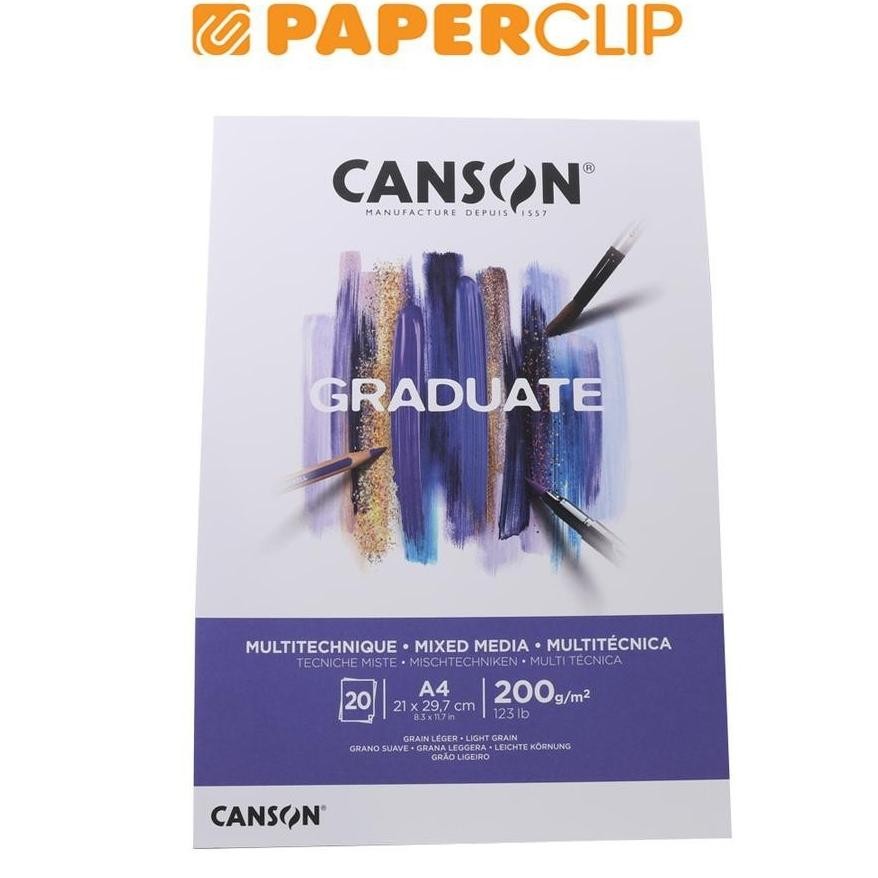 

LINDU SKETCHBOOK A4 CANSON GRADUATE MIXED MEDIA 400110377 WHITE PAPER