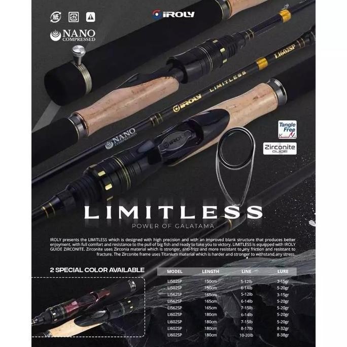 

Terlaris Rod / Joran Pancing Iroly Limitless L1602Sp 8-17Lb Carbon Solid