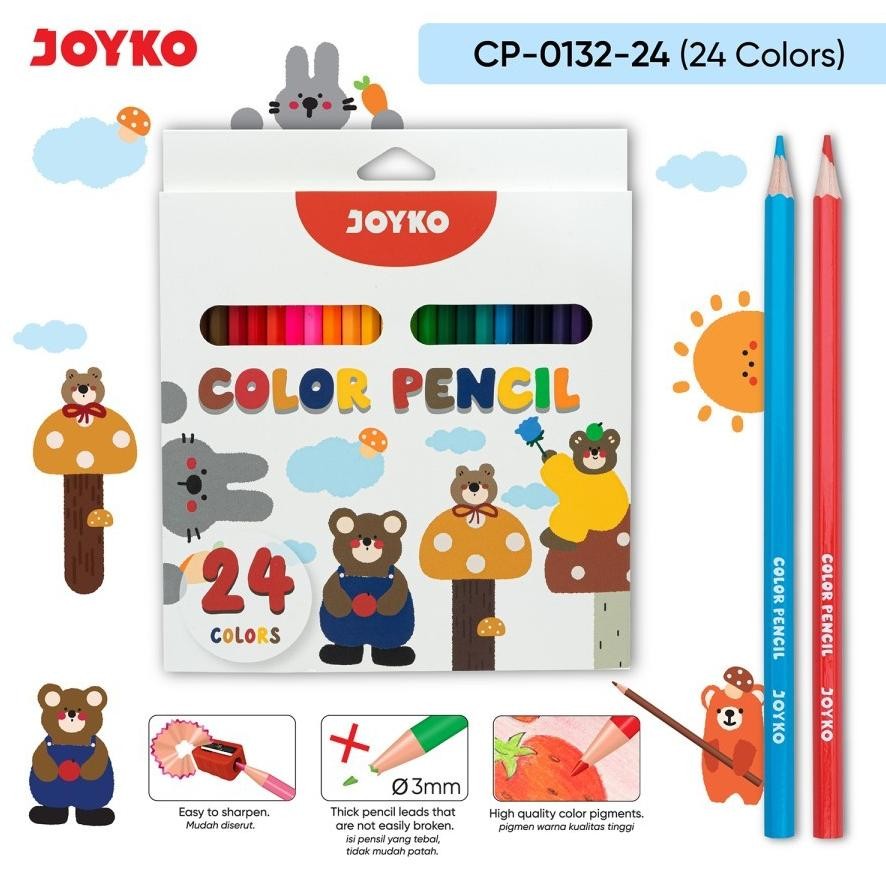 

Gh-67 Asd-86 Azq-16 Pensil Warna 24 Warna Joyko Cp-0132 Strong Leads / 24 Color Mewarnai High Quality Murah Termurah Gh-67