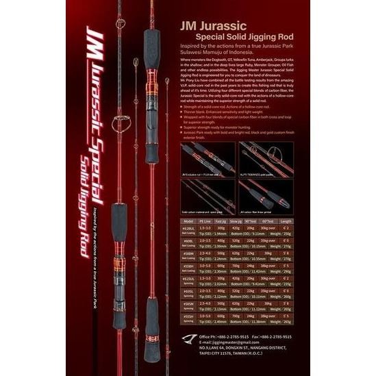 Terlaris Rod Spinning Jurassic Special #62Sul Pe#1,5-3,0 Solid Jm Jigging Master Jigging Rod Joran M
