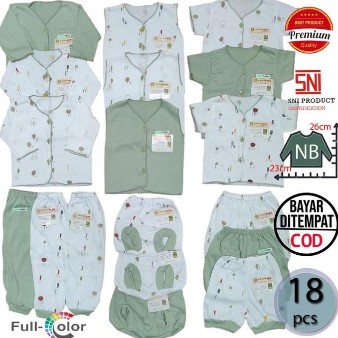 Tersedia 18 Pcs PAKET LAHIRAN SETELAN BAJU BAYI CELANA BAYI BARU LAHIR GIFT SET BABY NEWBORN SNI LEN