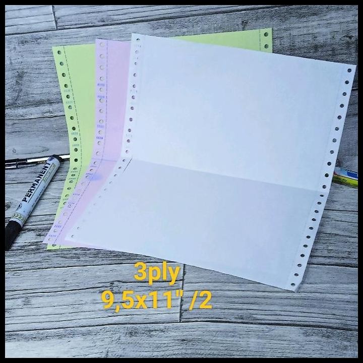 

Terlaris Kertas Continuous 3Ply 9.5X11Inch Dibagi 2 Good Quality