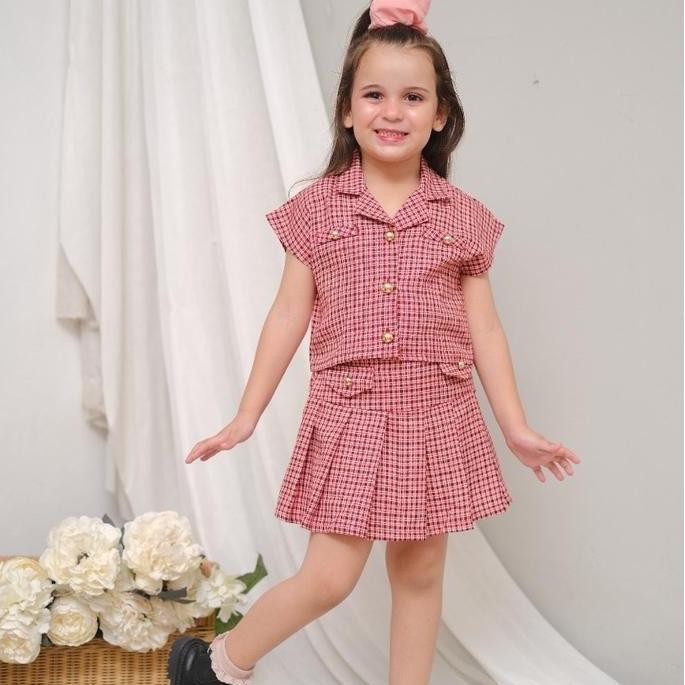 Tersedia KINDATWINS - LISA SET - Setelan Baju Anak Korea Bayi Perempuan Usia 6 Bulan - 14 Tahun