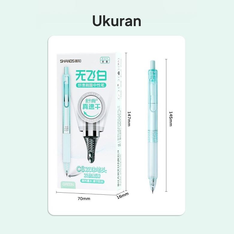 

Hj-54 Tu-67 Jy-6 Shands Double Bead Quick Dry Retractable Gel Pen 0.5Mm - Pulpen Pena Jel Tinta Hitam Satuan Murah Sale Berkualitas Hj-54