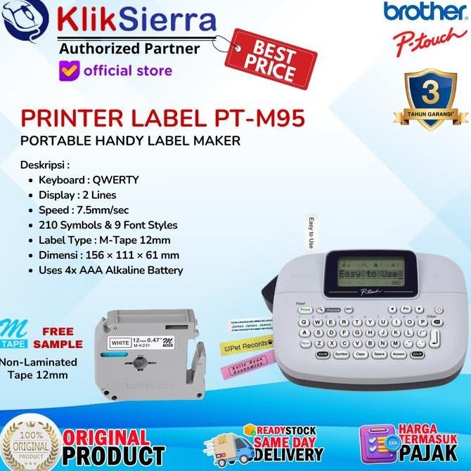 

TERMURAH - BROTHER Label Printer PTouch PT-M95 Portable Handy Label Maker