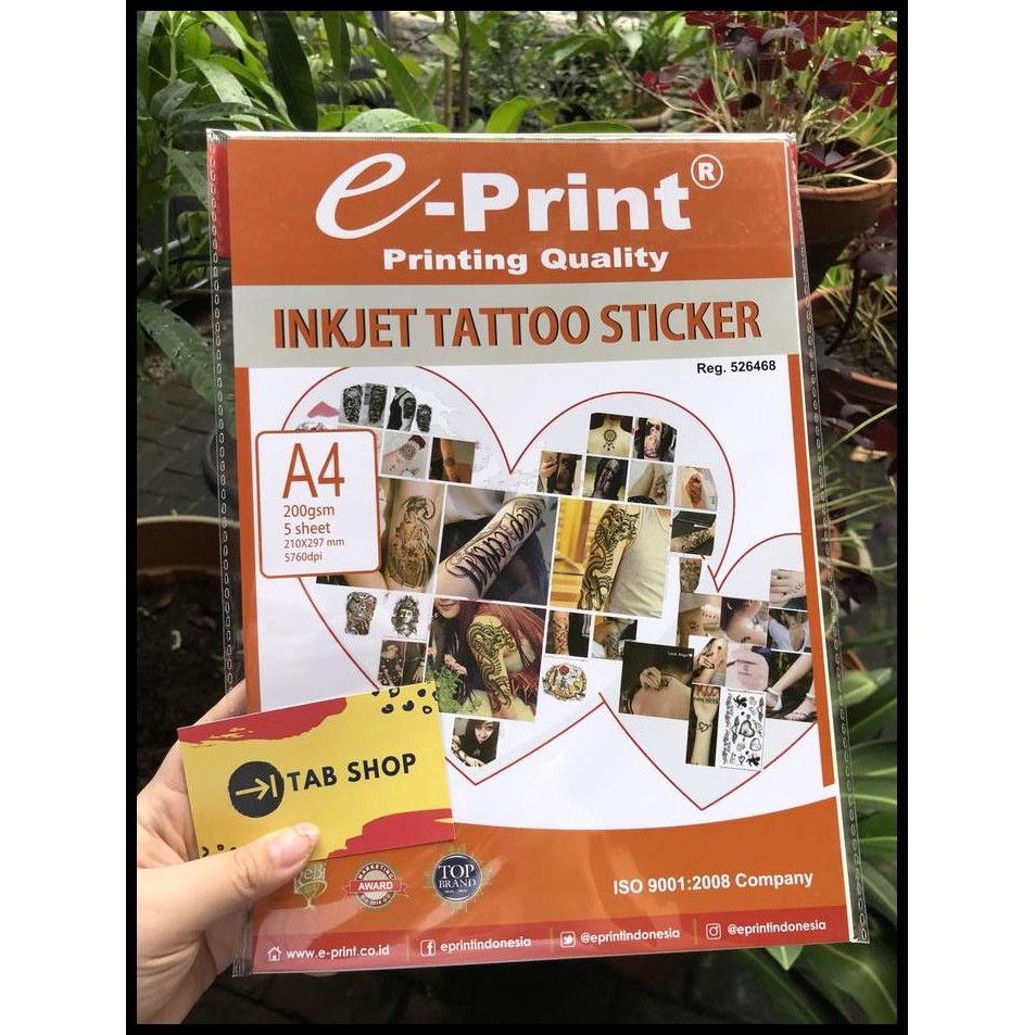 

Terlaris E-Print Inkjet Tattoo Sticker A4 200Gsm 5Lbr Kertas Tato Stiker Eprint Good Quality