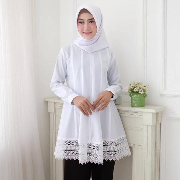 Ready Vania Tunik Baju Putih Wanita / Atasan Putih Tunik/ Atasan Putih / Baju Wanita