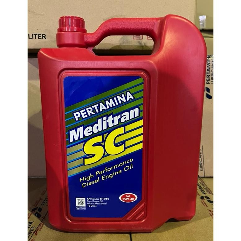 TERLARIS OLI MEDITRAN SC 10 LITER SAE 15W - 40 PELUMAS OLI MESIN MOBIL DIESEL ATAU SOLAR Siap kirim