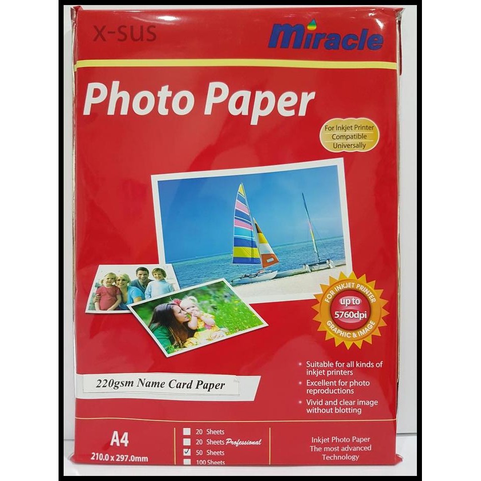 

Terlaris Kertas Foto 220Gr A4 Name Card Paper Miracle Good Quality