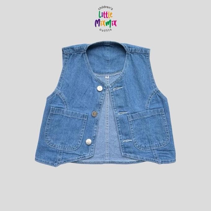Mixmix Vest Denim - Vest Rompi Jeans Anak 2 - 7 Tahun Unisex Promo