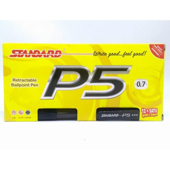 

Standard P5 - Pulpen 0.5 Tinta Warna Hitam Isi 12