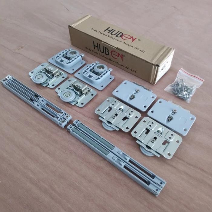 Roda Tanpa Rel Pintu Lemari Sliding Geser Slowmotion Huben 452 / 2 Pnt Original Dan Terpercaya