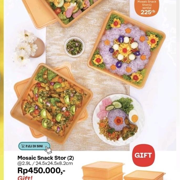 Miliki Mosaic Snack Stor Mosaic Snack Store Tupperware 2.9L Harga Satuan Wadah Penyimpanan
