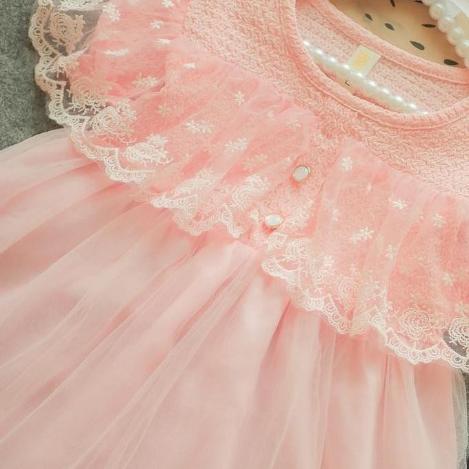 Angenius Dres Anak Perempuan Pendek Dengan Bahan Knit & Tutu Tile Premium Style Kekinian Baju Anak C