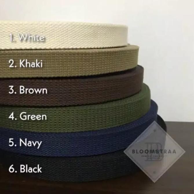 TERBARU - Roll Webbing katun 25 mm 2,5 cm cotton webbing 25mm 2,5cm tali tas