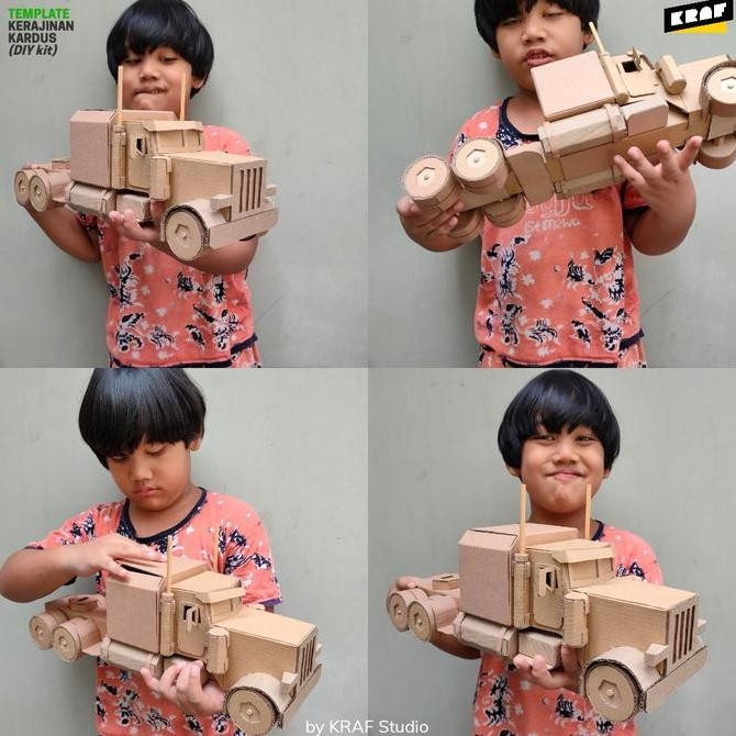 

ready Pola Kerajinan Kardus no.619: Truk Trailer Besar kardus murah
