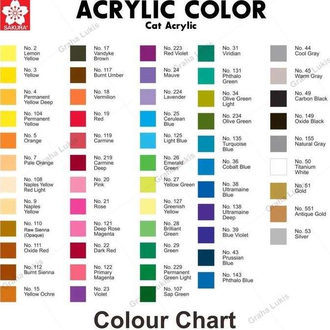

ready !!! Sakura Acrylic 20ml - Satuan ( Tersedia 57 Warna)