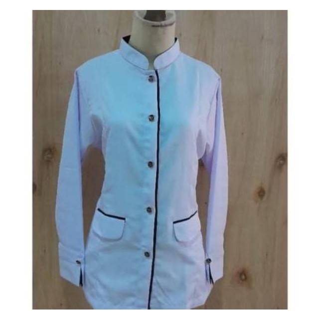 [FULL KANCING GARUDA ] BAJU DINAS PUTIH HITAM Wanita BLEZER WANITA PNS ASN Tangan Panjang Kancing Ga