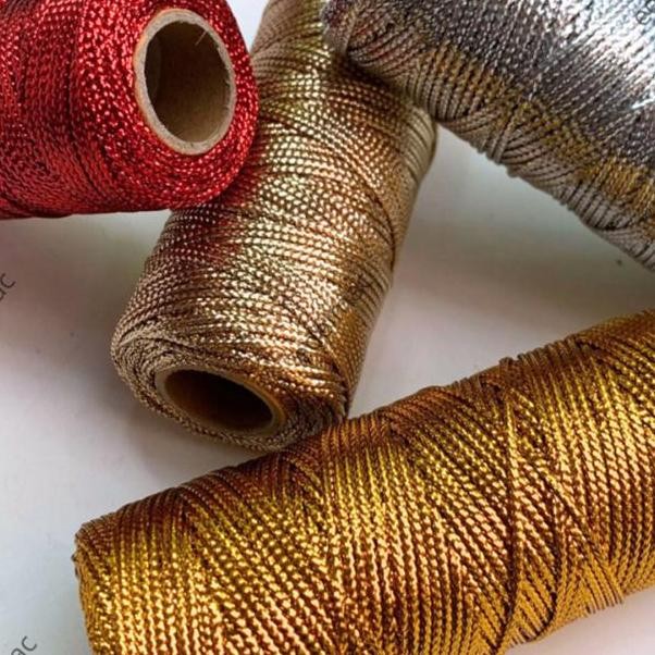 

ready Tali Emas Gold Silver Bouquet Binding Rope Tag Gift Packaging Wrap Sou