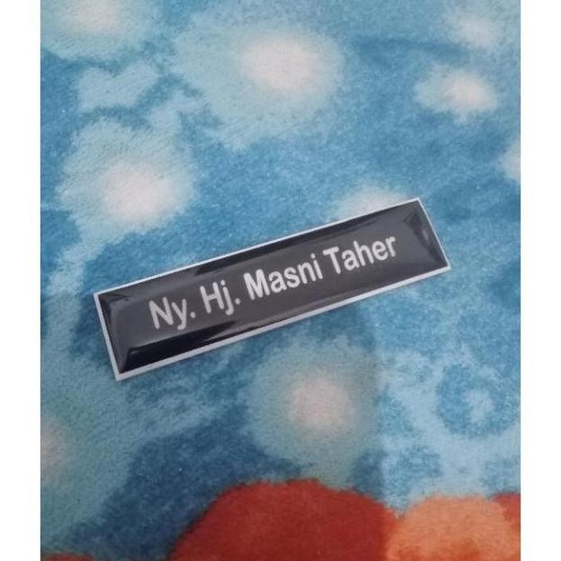 

[Grafir + Resin] Papan Nama PDH Akrilik Hitam Lis Putih Glossy Resin - Name Tag PDH Glossy - Pegawai ASN PNS P3K PROMO TERBATAS