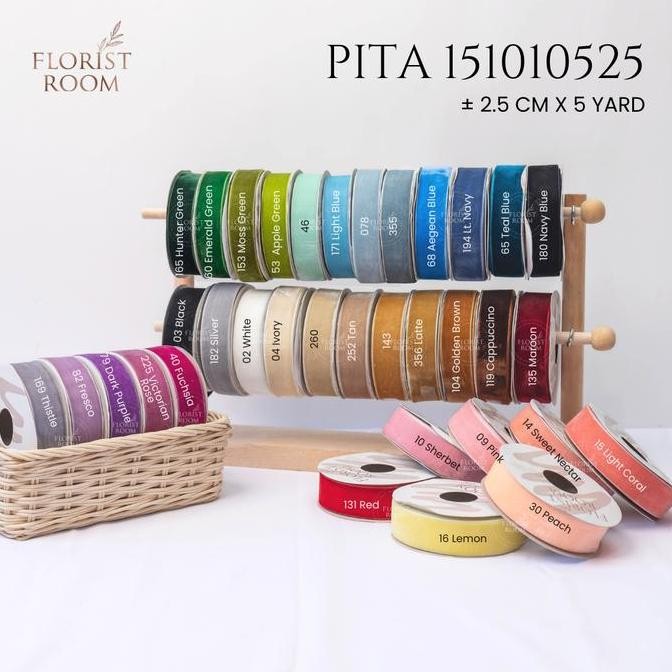 

ready Pita 151010525 2.5cm x 5yard - Velvet Ribbon - Beludru