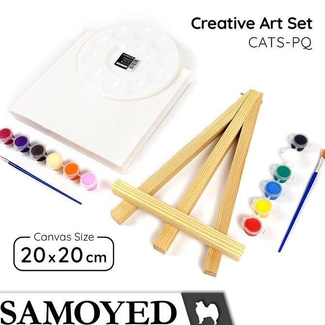 

ready !!! Set / Paket Alat Lukis Lengkap / Cat Akrilik / Kanvas / Easel / Kuas / Palet / Acrylic Paint / Canvas / Easel / Brush / Palette / Creative Painting / Art Set / Kit Samoyed CATS-PQ