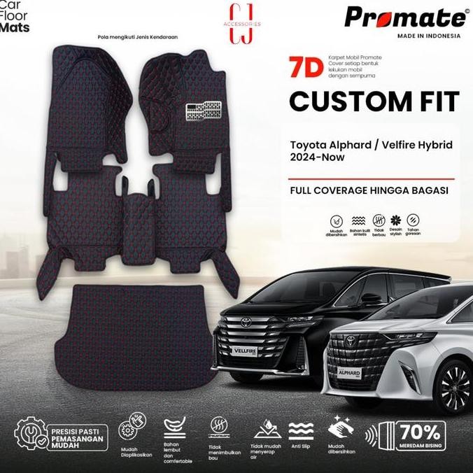 [Cj] Karpet Mobil Toyota Alphard Premium Carmat 7D Fullset Plus Coilmat - Xpe Leather, Glue Layer, A