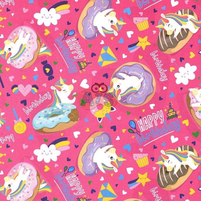 

ready Kertas Kado Happy Birthday Sansan Wawa 63.5 x 49.5cm / HBD / Ulang Tahun