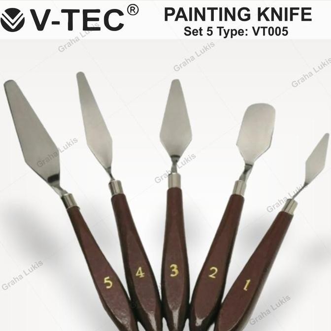 

ready !!! V-Tec Painting Knives Set 5 / Pisau Palet VT-005 V-Tec Painting Knives
