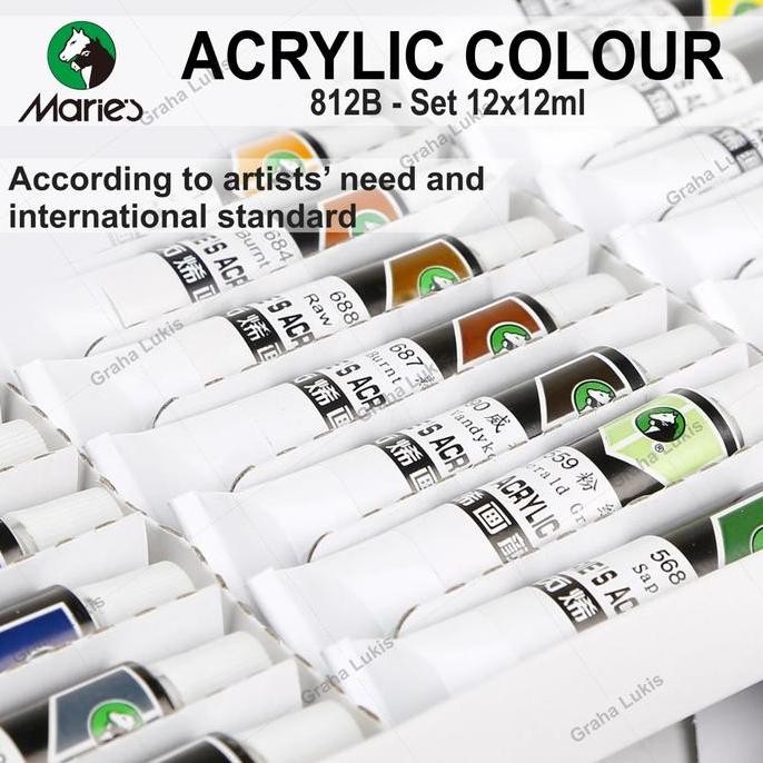 

ready !!! Cat Akrilik Maries Acrylic Color Set 12 - 812B