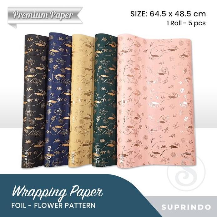 

ready Kertas Kado Foil Bunga (5lembar)