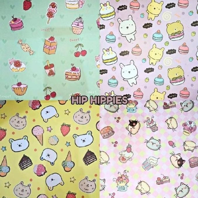 

ready kertas kado motif lucu merk kiky 1 pak isi 50 lembar