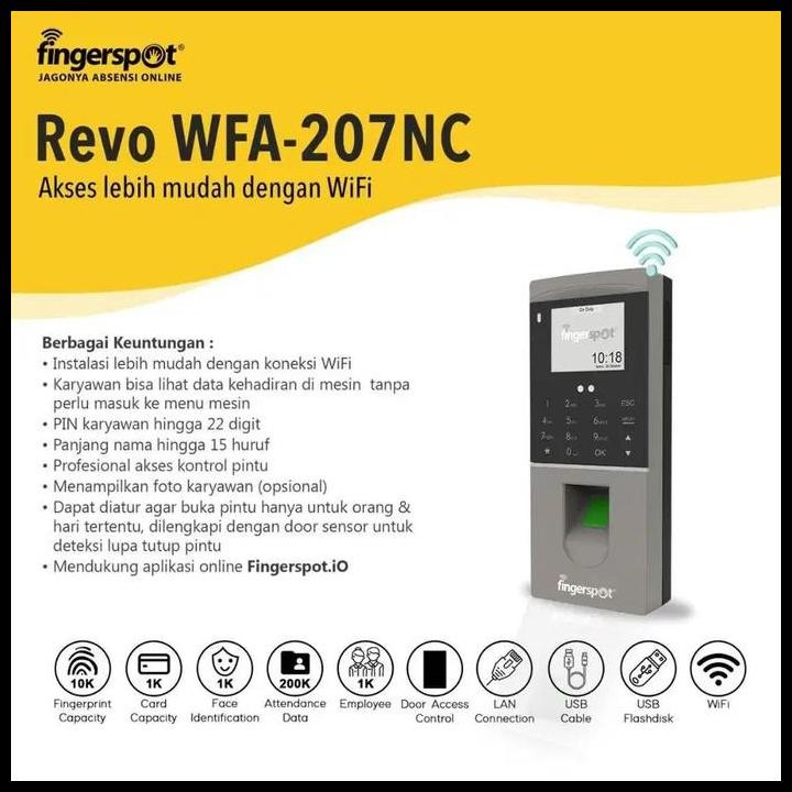Terlaris Mesin Absensi Fingerspot Revo Wfa-207Nc | Fingerspot Wfa 207 Nc Good Quality