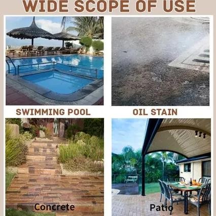 HJK Sikat kawat sikat lantai untuk menghilangkan lumut sikat pembersih gagang panjang sikat sapu