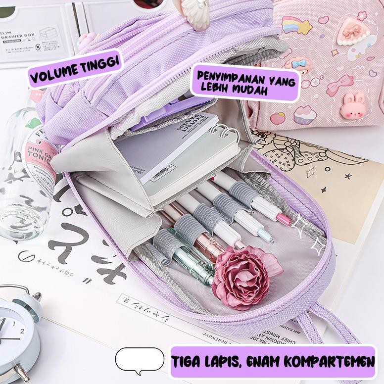 

MUM'S CHOICE Tas pensil Tempat pensil anak Tas pensil kartun Tempat pensil berkapasitas besar