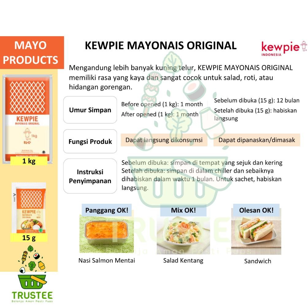 

Gh-6 Re-65 Wwr-76 Kewpie Mayonaise Original 70Gr Mayo Mayonnaise Mayonais Sachet Terlaris Murah