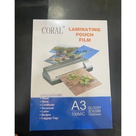 

Gd-324 Uk-75 Jh85 100 Lembar Laminating Film Coral A3 Hot Laminasi Panas Kualitas Terbaik Viral Viral