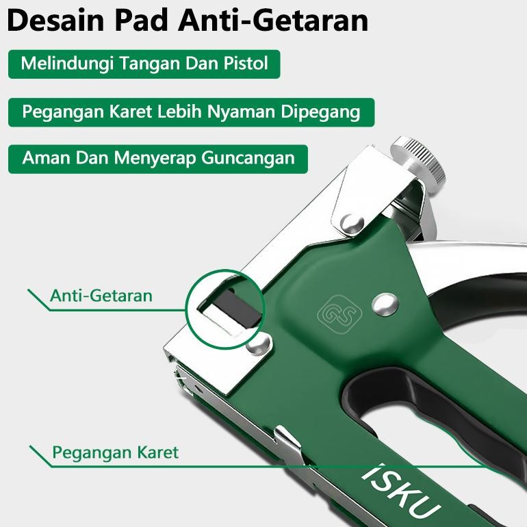 

ISKU Staples Tembak 3 In 1 Tacker Stapler Staples Perekat Powerfull Streples Tembak