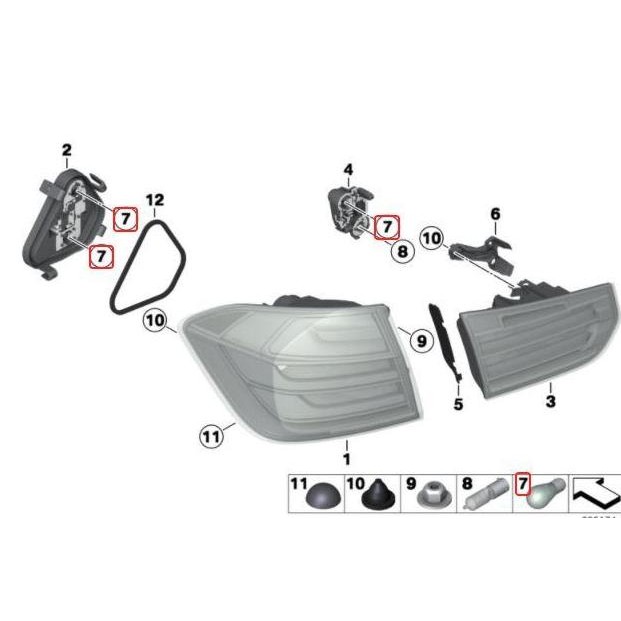 . Original BMW F30 Bohlam Lampu Rem Mundur P21W 12V 21W