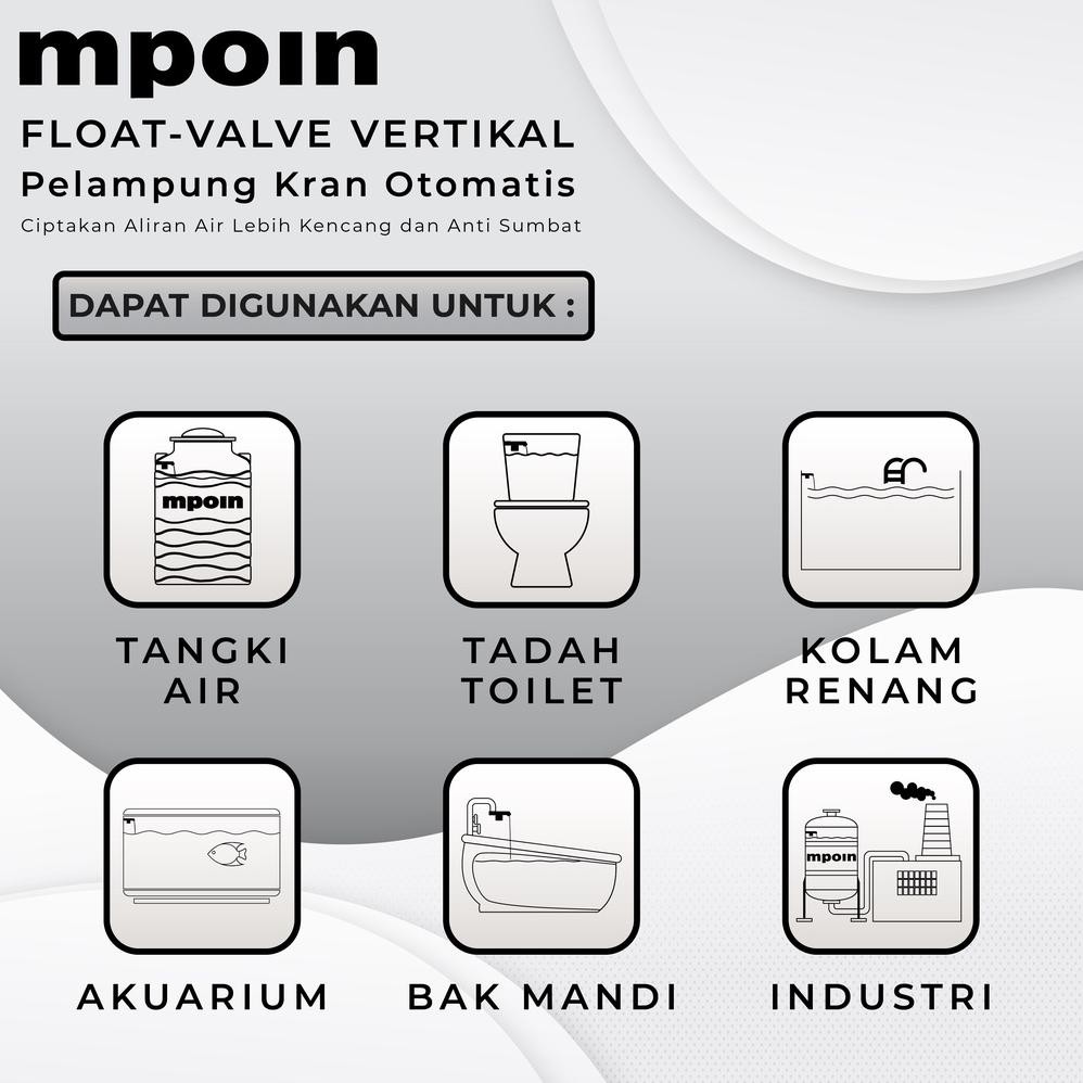 MPOIN FLOAT VALVE VERTIKAL PELAMPUNG KRAN OTOMATIS PREMIUM