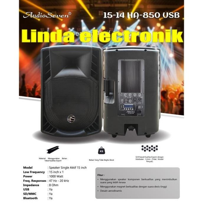 Speaker Aktif Audio Seven Ha800X Audio Seven Ha 800X 1Bh 15 In 1000Wat New Stok