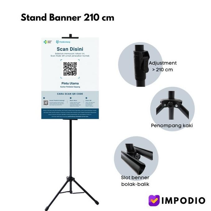

Stand Banner Tinggi 2,1M IMPODIO / TRIPOD STAND / BANNER DISPLAY IKLAN