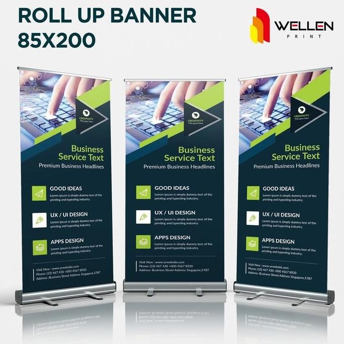

Cetak / Print Roll Up Banner 85 x 200 cm Stainless Albatros Laminasi